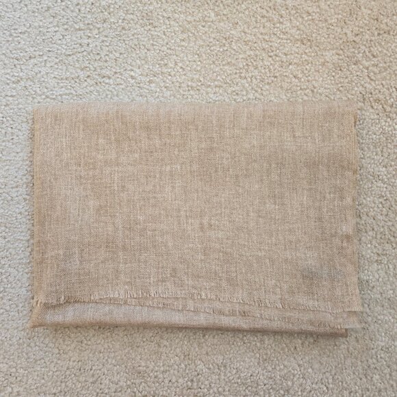 Accessories - Woven Cashmere Wrap Oversized Scarf Tan